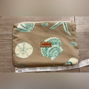 Aloha Tan and Green Seashell Pouch